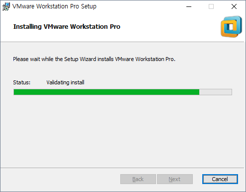 VMware Workstation 12 설치-Ready to install VMsare Workstation Pro- 설치중